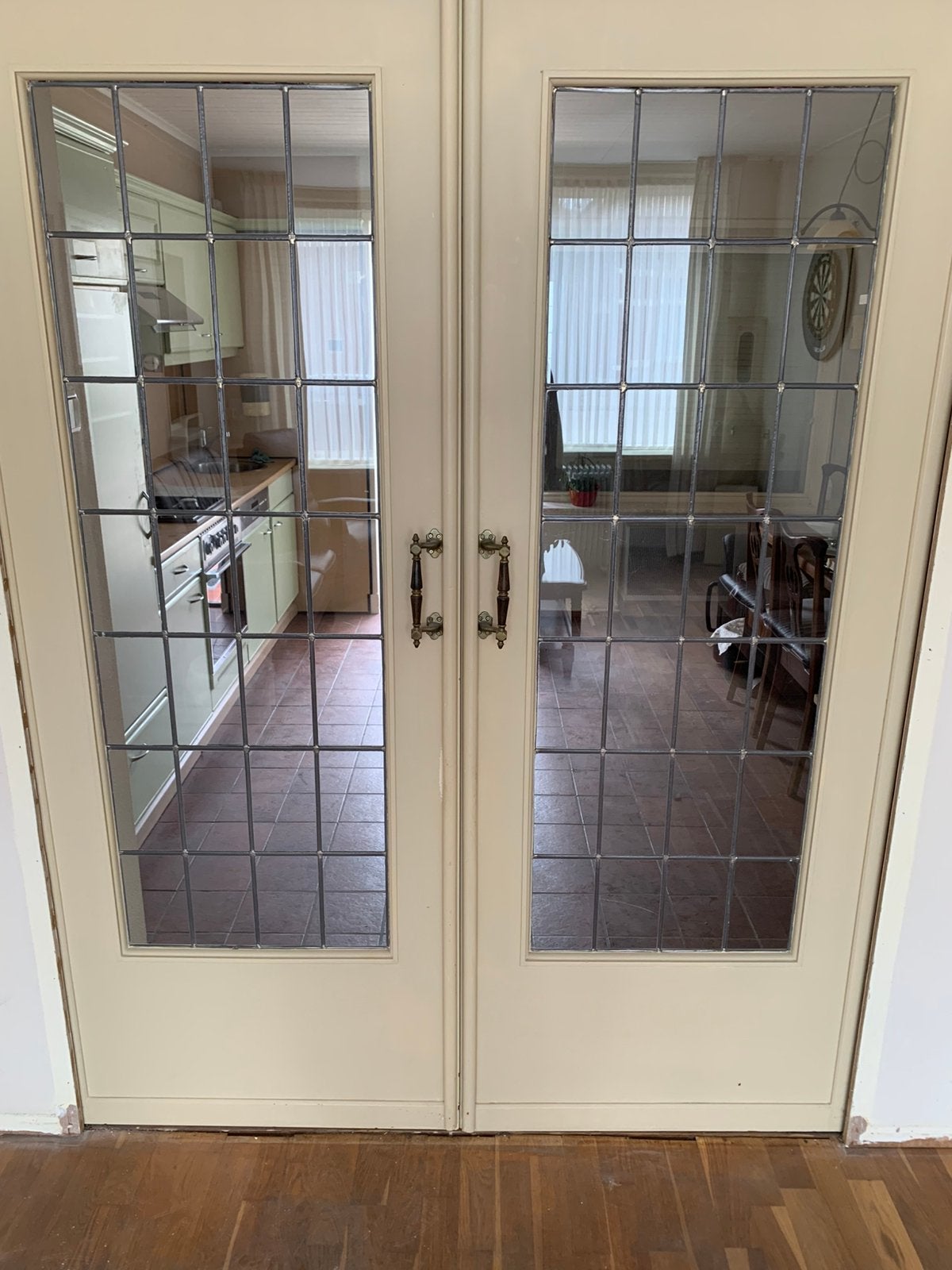Kamer en suite glas in lood schuifdeuren, Ophalen, Binnendeur, 200 tot 215 cm, Glas
