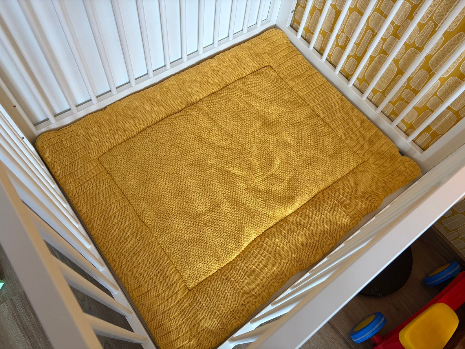 Prenatal boxkleed 80x100 warm geel, Kinderen en Baby's, Boxen, Ophalen, Gebruikt, Rechthoekig, Boxkleed