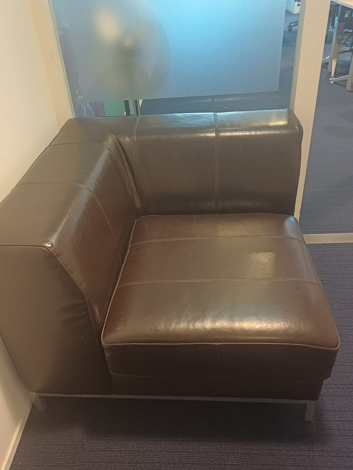 Leren stoel, Ophalen, Gebruikt, Minder dan 75 cm, Tweepersoons
