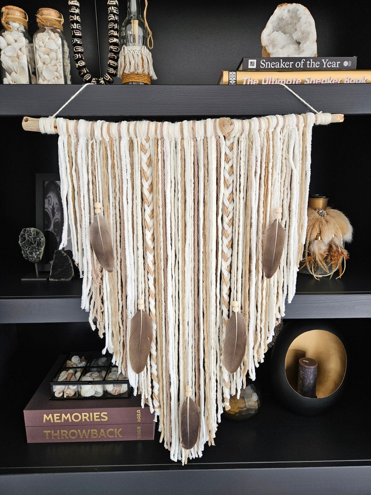 wandkleed wit Beige taupe boho bali decoratie macrame, Ophalen of Verzenden, Nieuw