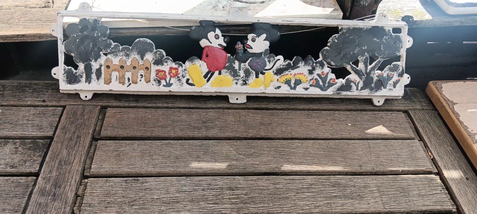 Disney Mickey & Minnie Mouse Gietijzeren Decoratie, Ophalen, Mickey Mouse, Gebruikt, Overige typen