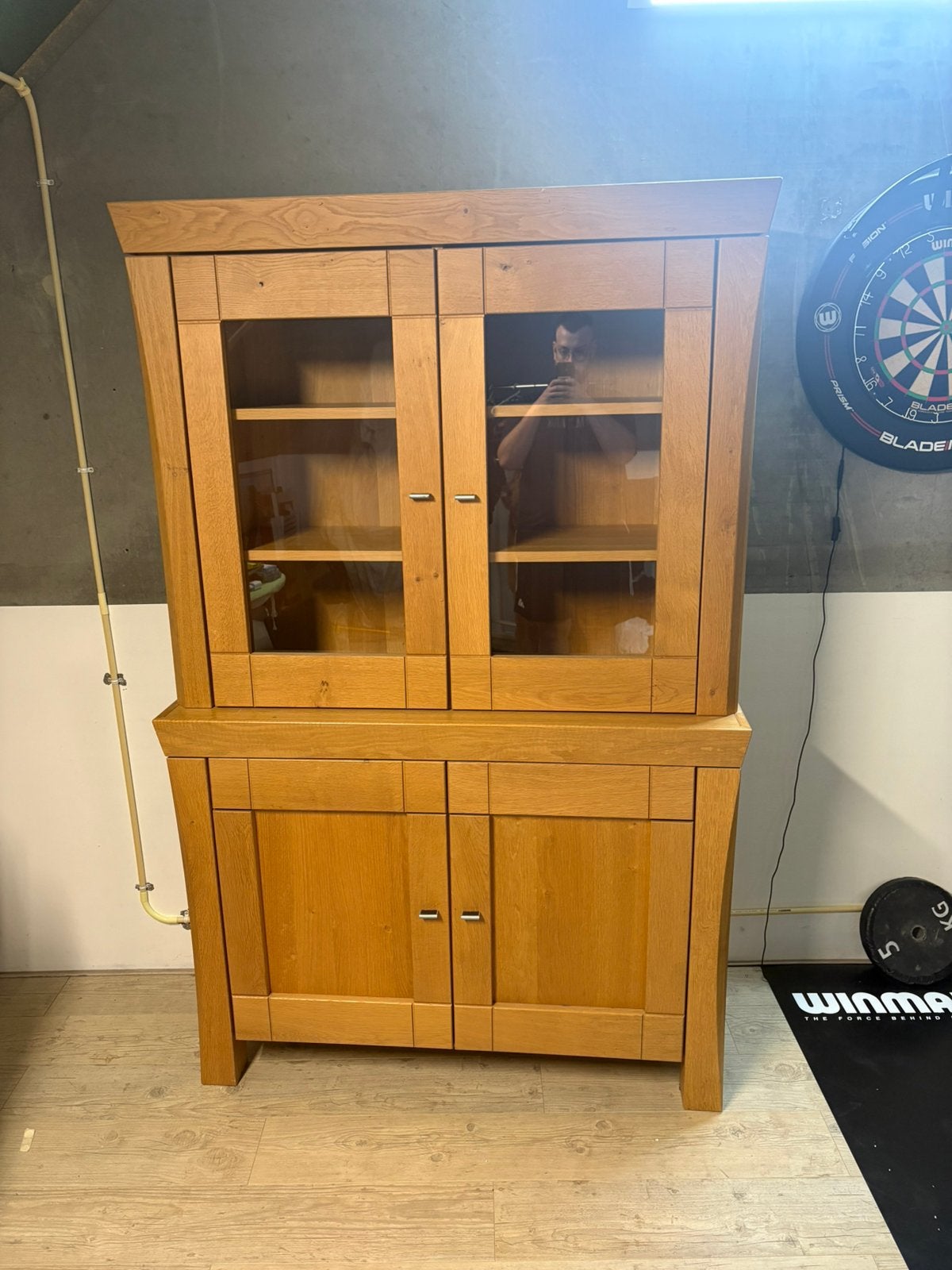 Karel Mintjes frodo vitrine kast top staat, Huis en Inrichting, Kasten | Buffetkasten, Ophalen, 100 tot 150 cm, Eikenhout, Zo goed als nieuw