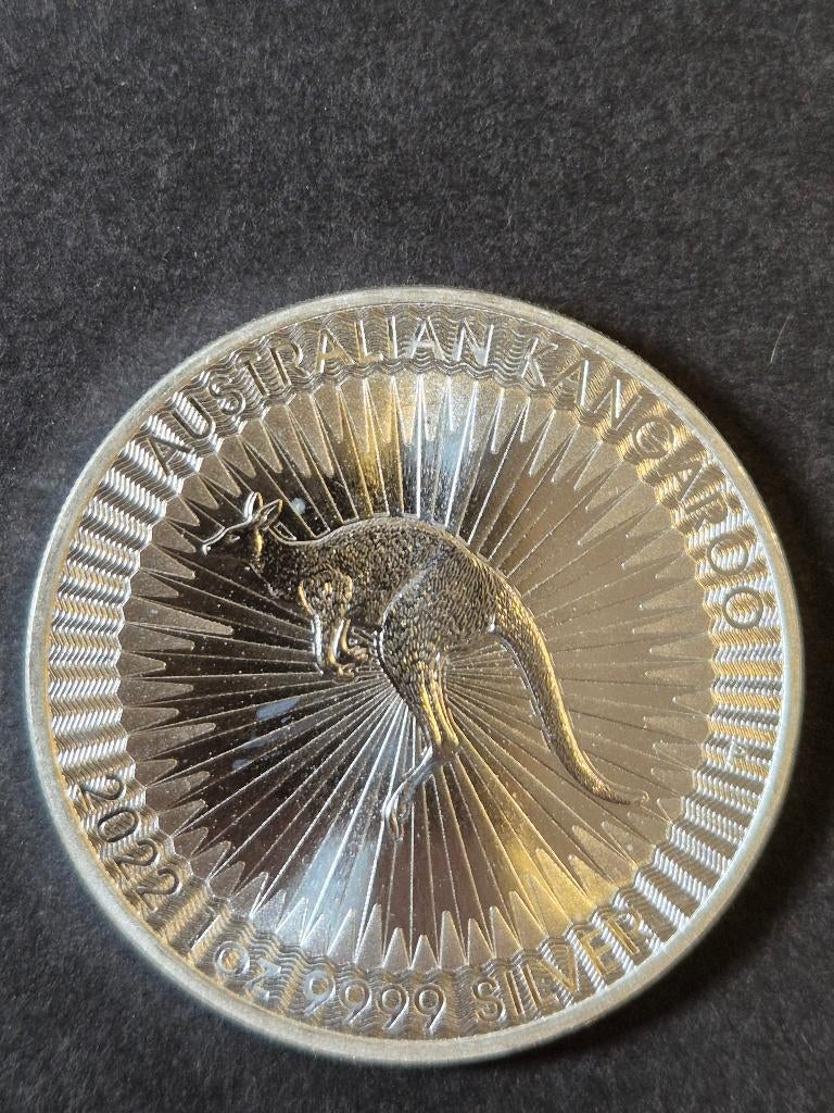 Australië "Kangaroo" 2022 1 OZ 999/000 Zilver., Postzegels en Munten, Ophalen of Verzenden, Losse munt, Zilver