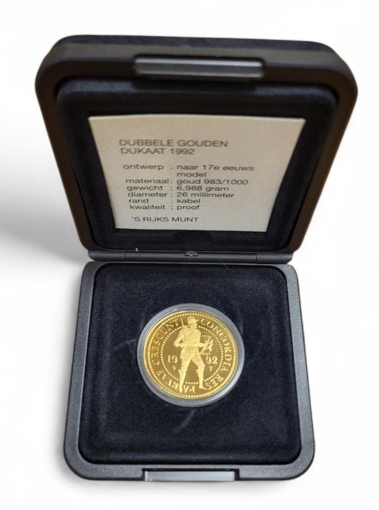 Nederland Gouden Dubbele Dukaat 1992 in cassette