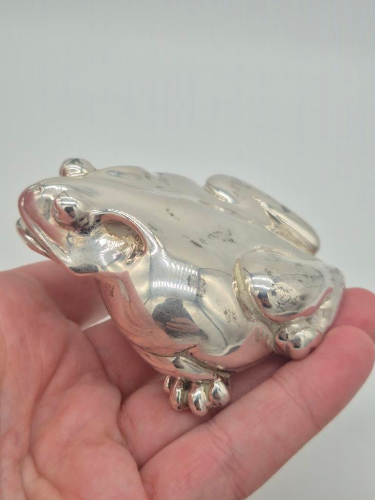 Zilveren Kikker miniatuur 970 vintage, Verzenden, Zilver