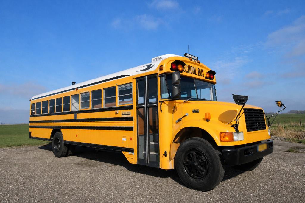 Amerikaanse schoolbus / camper / tiny house, Geel, Diesel, Particulier, Te koop
