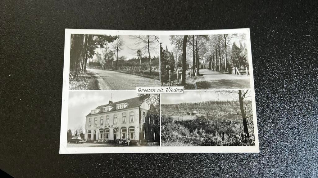 Vlodrop ( Roerdalen) 4 luik met Hotel Deckers, Verzamelen, Ansichtkaarten | Nederland, Ophalen of Verzenden, 1960 tot 1980, Gelopen