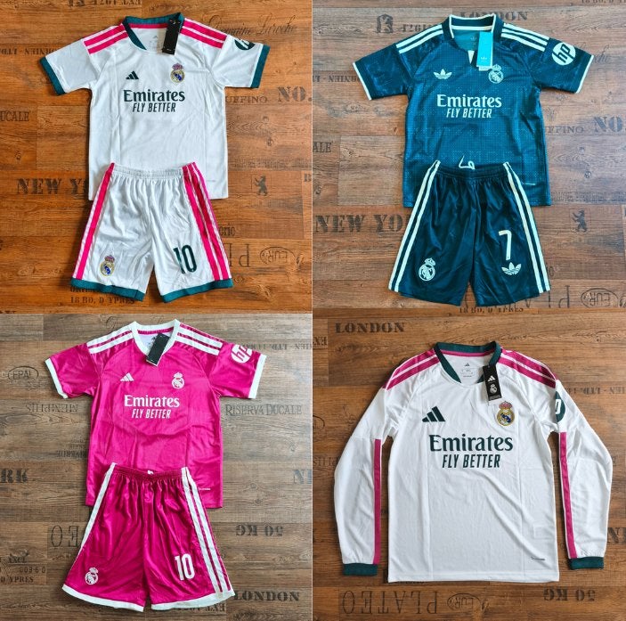 Real Madrid Tenue Shirt + Broekje Trainigspak 26/27, Maat XS of kleiner, Ophalen of Verzenden, Zo goed als nieuw, Set