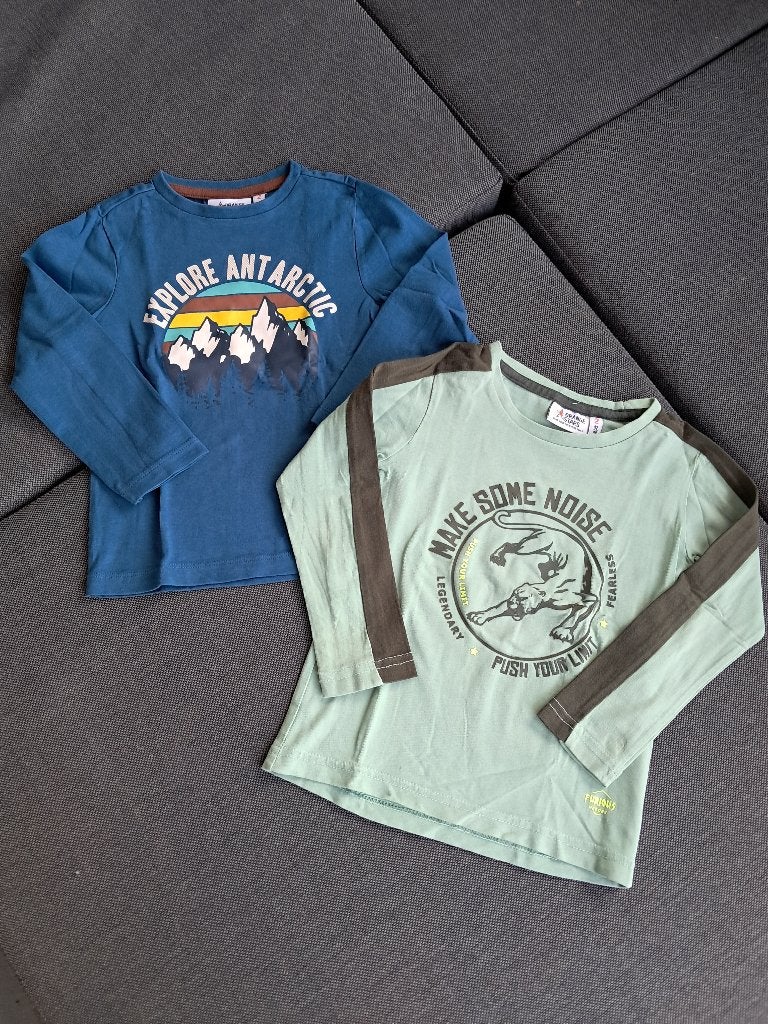 K79 Set shirts Orange Stars maat 92/98, Kinderen en Baby's, Kinderkleding | Maat 92, Ophalen of Verzenden, Zo goed als nieuw, Shirt of Longsleeve