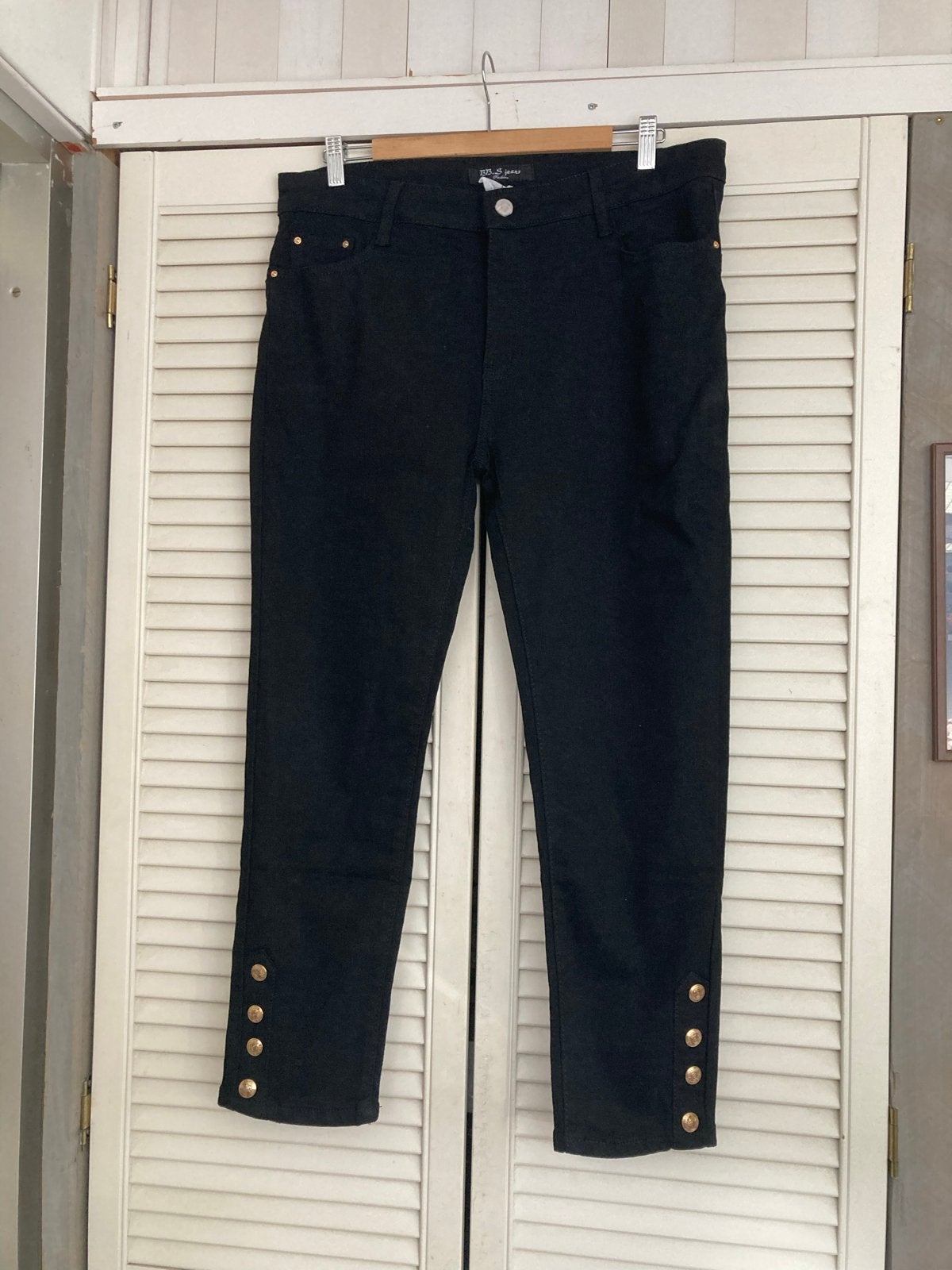 Nieuwe zwarte BB.S Jeans met gouden knopen, Ophalen of Verzenden, Nieuw, Zwart, Overige jeansmaten