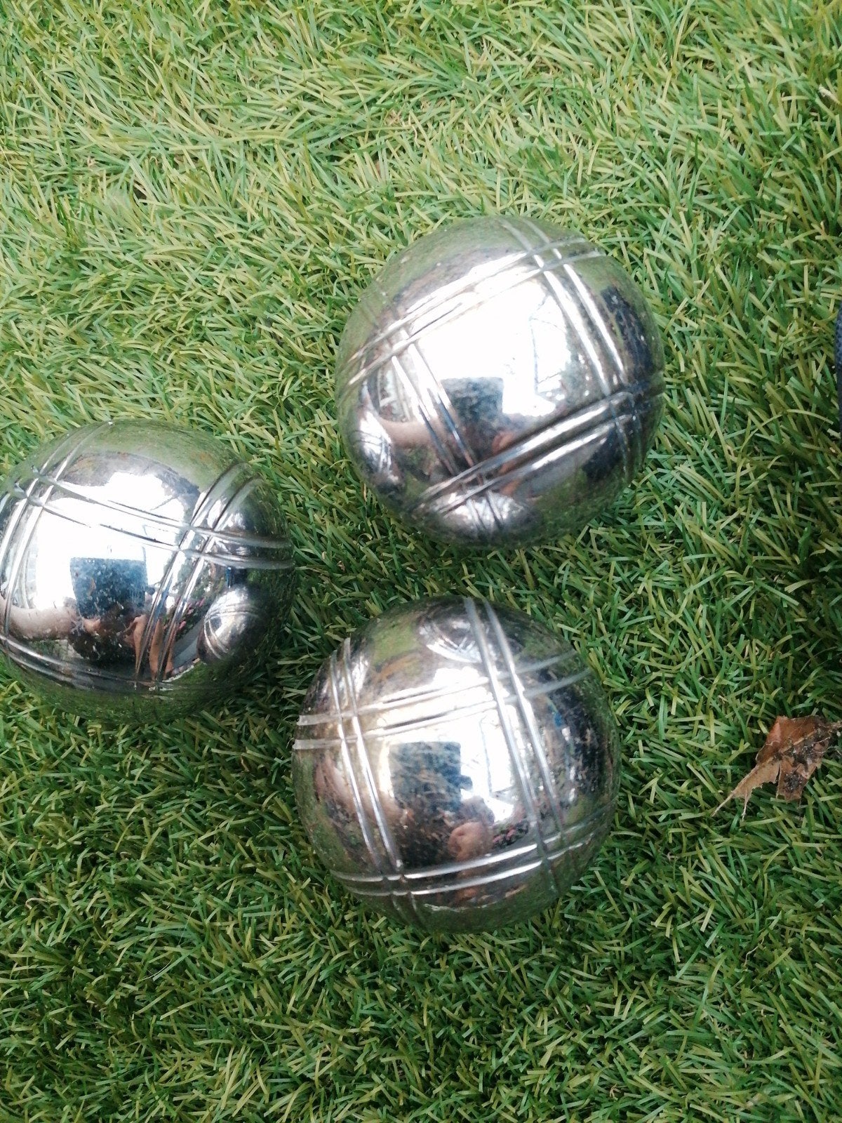 Jeu de boules set: 3 ballen, meetlintje en butje, Ophalen of Verzenden, Gebruikt