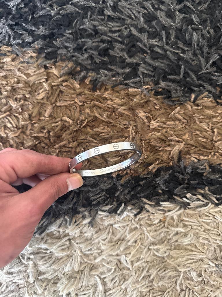 Cartier love bracelet 750 21, Ophalen, Gebruikt, Zilver, Goud