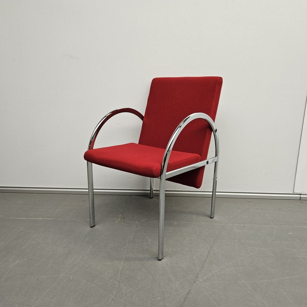 Lande design vergaderstoelen - rode stof, Niet ingevuld, Gebruikt, Niet ingevuld, Niet ingevuld