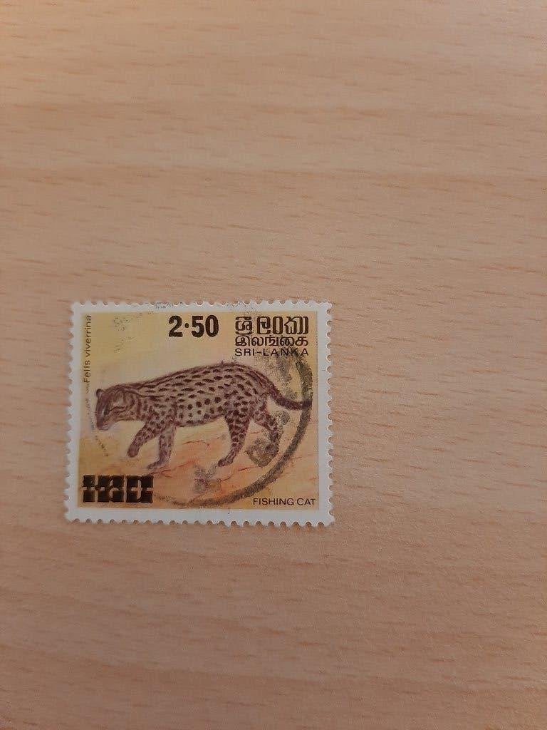 Sri Lanka luipaard, Postzegels en Munten, Verzenden, Gestempeld, Oost-Azië