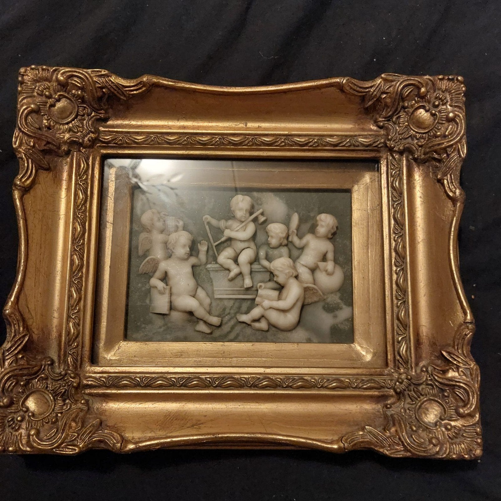 Prachtig schilderij met oude lijst, helemaal gaaf, Minder dan 20 cm, Ophalen of Verzenden, Handgemaakt, Wanddecoratie