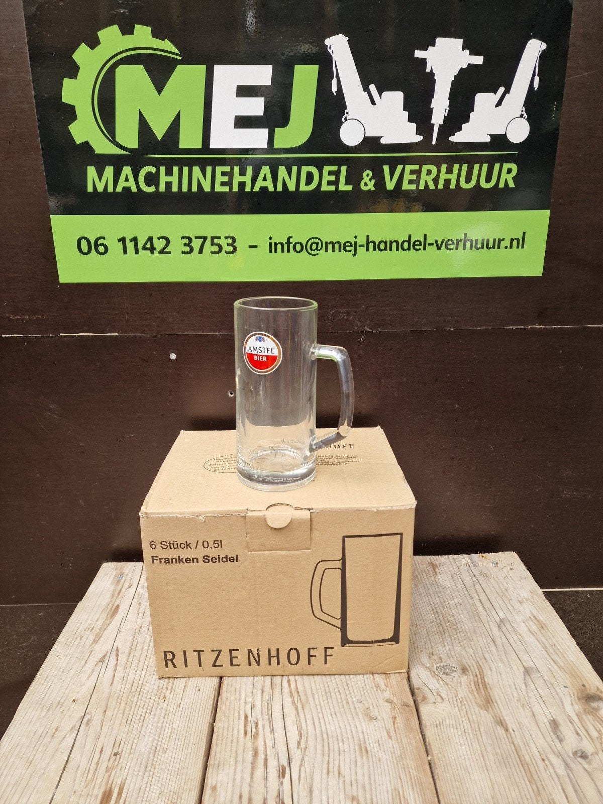 Amstel Ritzenhoff bierpullen 0,5L – 6 stuks, Verzamelen, Ophalen, Nieuw, Glas of Glazen, Amstel