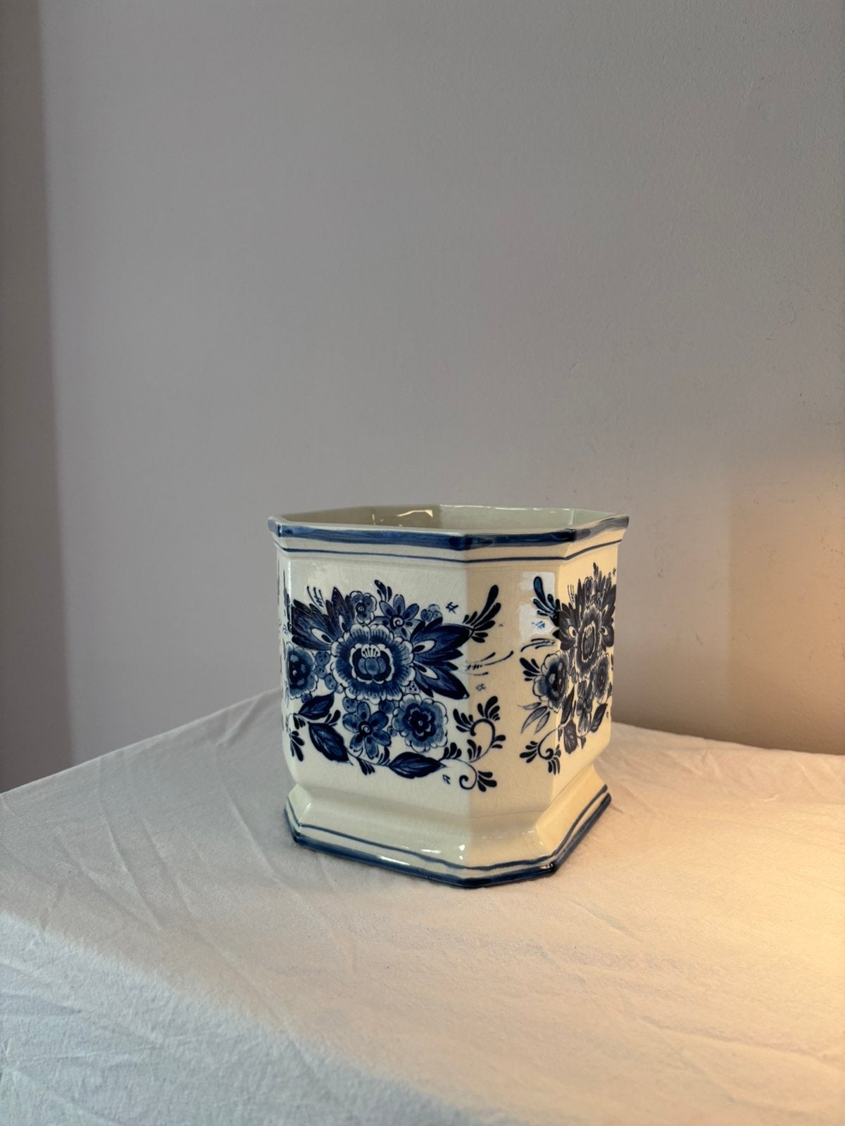 Vintage Delfts Blauwe plantenpot, Antiek en Kunst, Verzenden