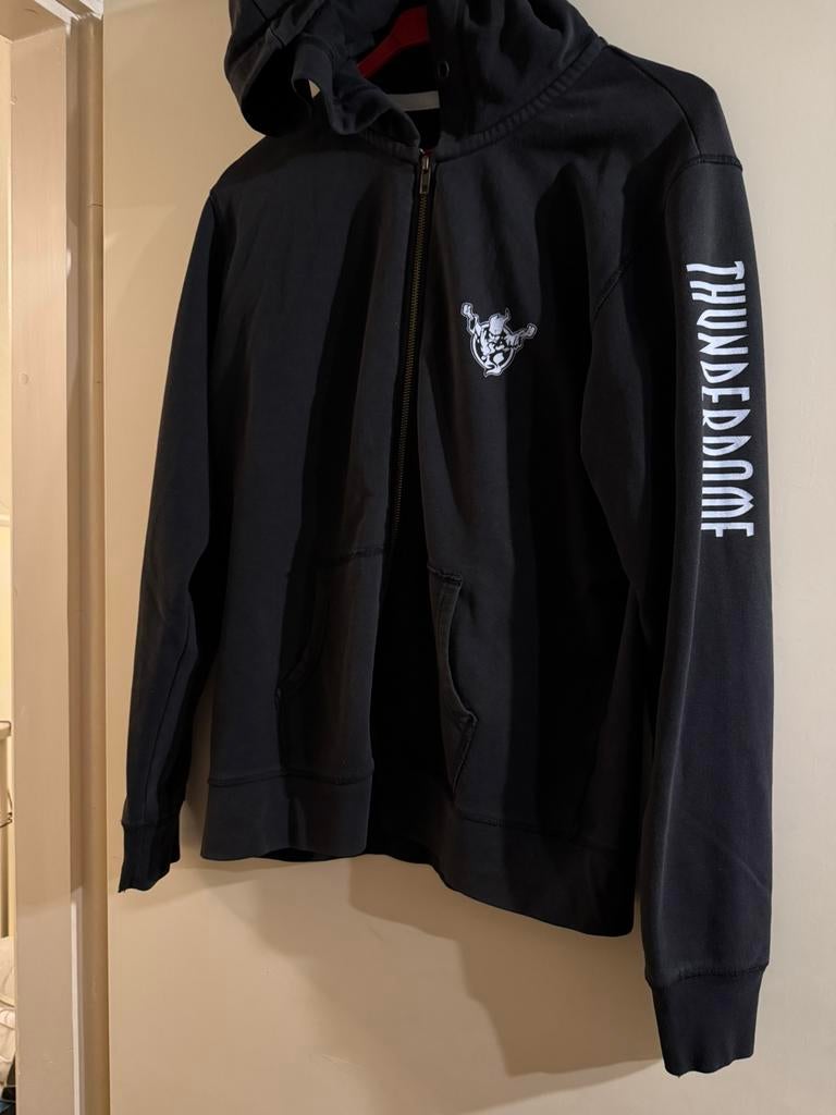 Thunderdome vest met hoodie maat L, Kleding | Heren, Ophalen of Verzenden, Zo goed als nieuw, Maat 52/54 (L), Zwart