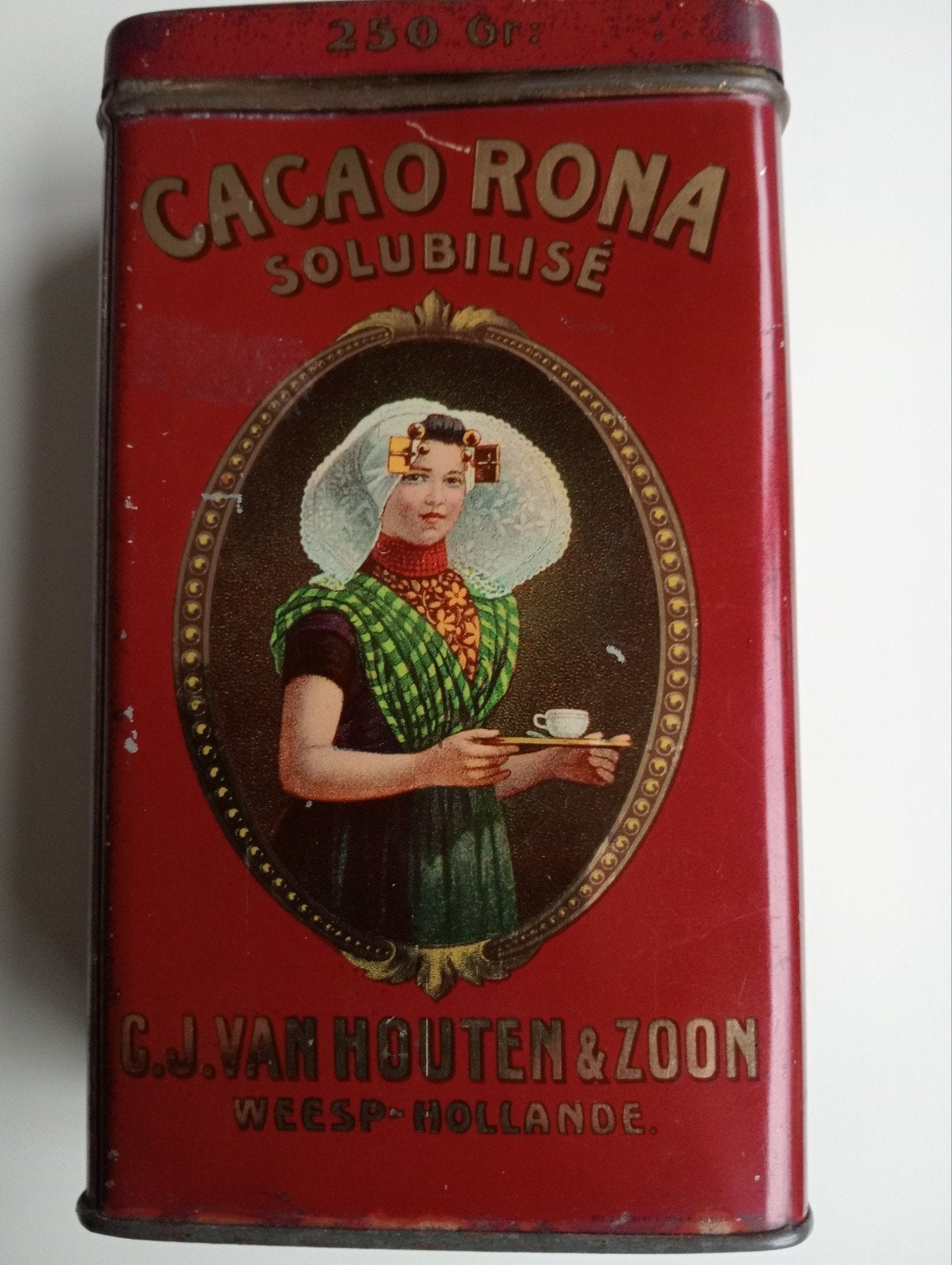 Oud Van Houten Cacao RONA blikje, Verzamelen, Ophalen of Verzenden, Gebruikt, Overige, Overige merken