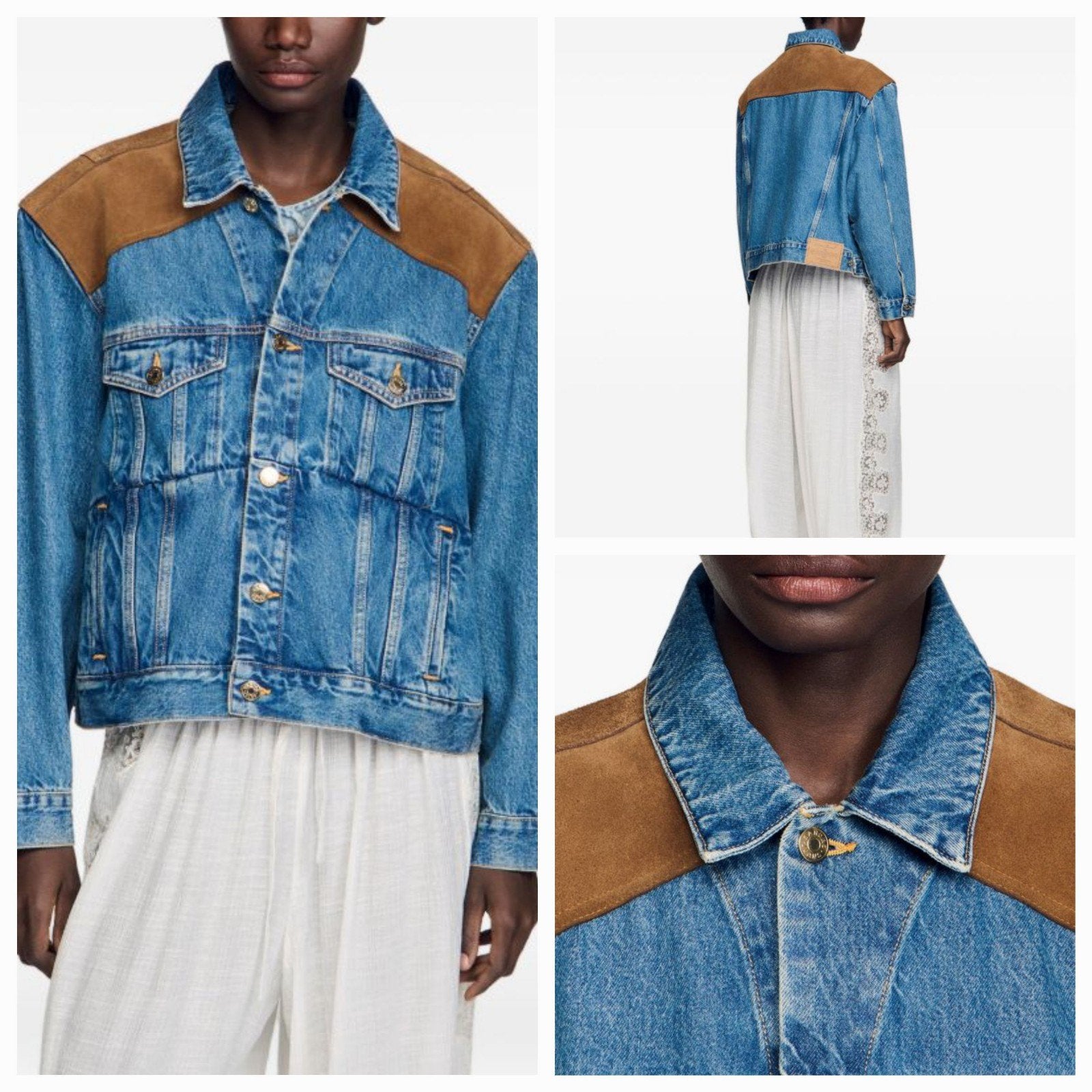 Sandro zomer 2026 suède denim jack, Sandro, Nieuw, Jasje, Maat 36 (S)