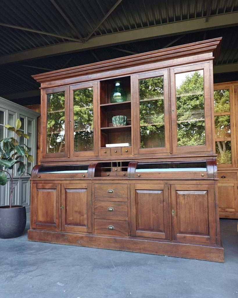 Grote antieke apothekerskast " Rond glas "  #9471