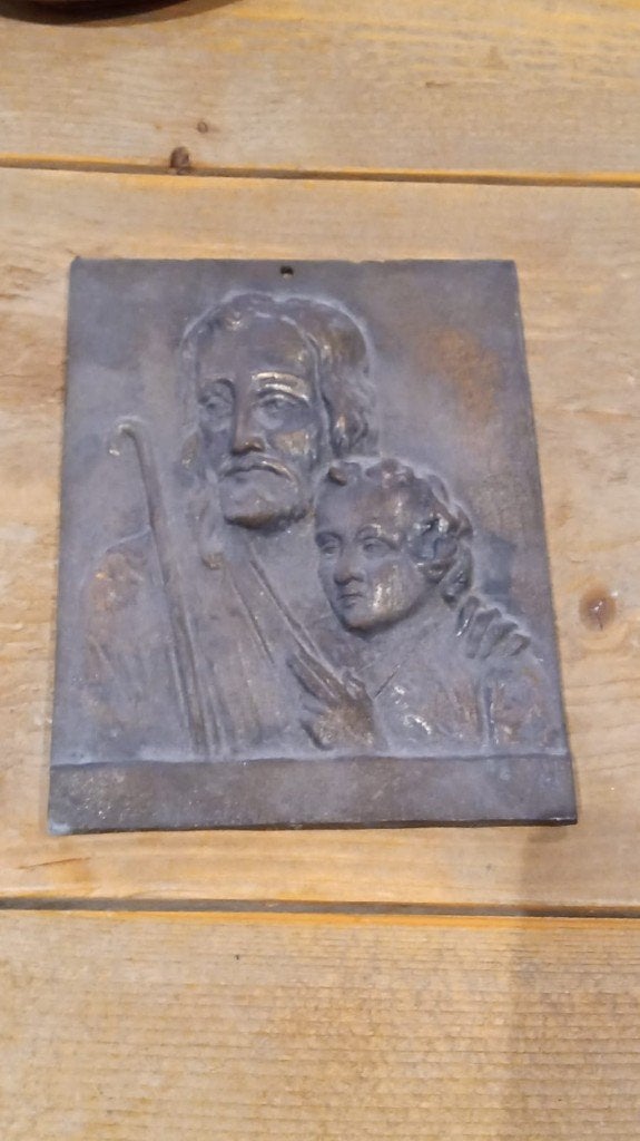 Religieuze wandplaquette Sint-Jozef -gietijzer, Ophalen