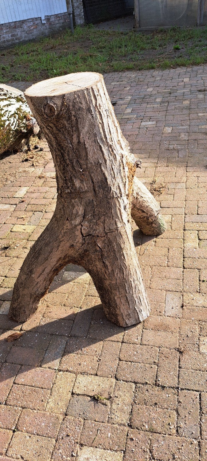 sokkel notenhout winddroog voor in de tuin 90cm hoog, Huis en Inrichting, Ophalen