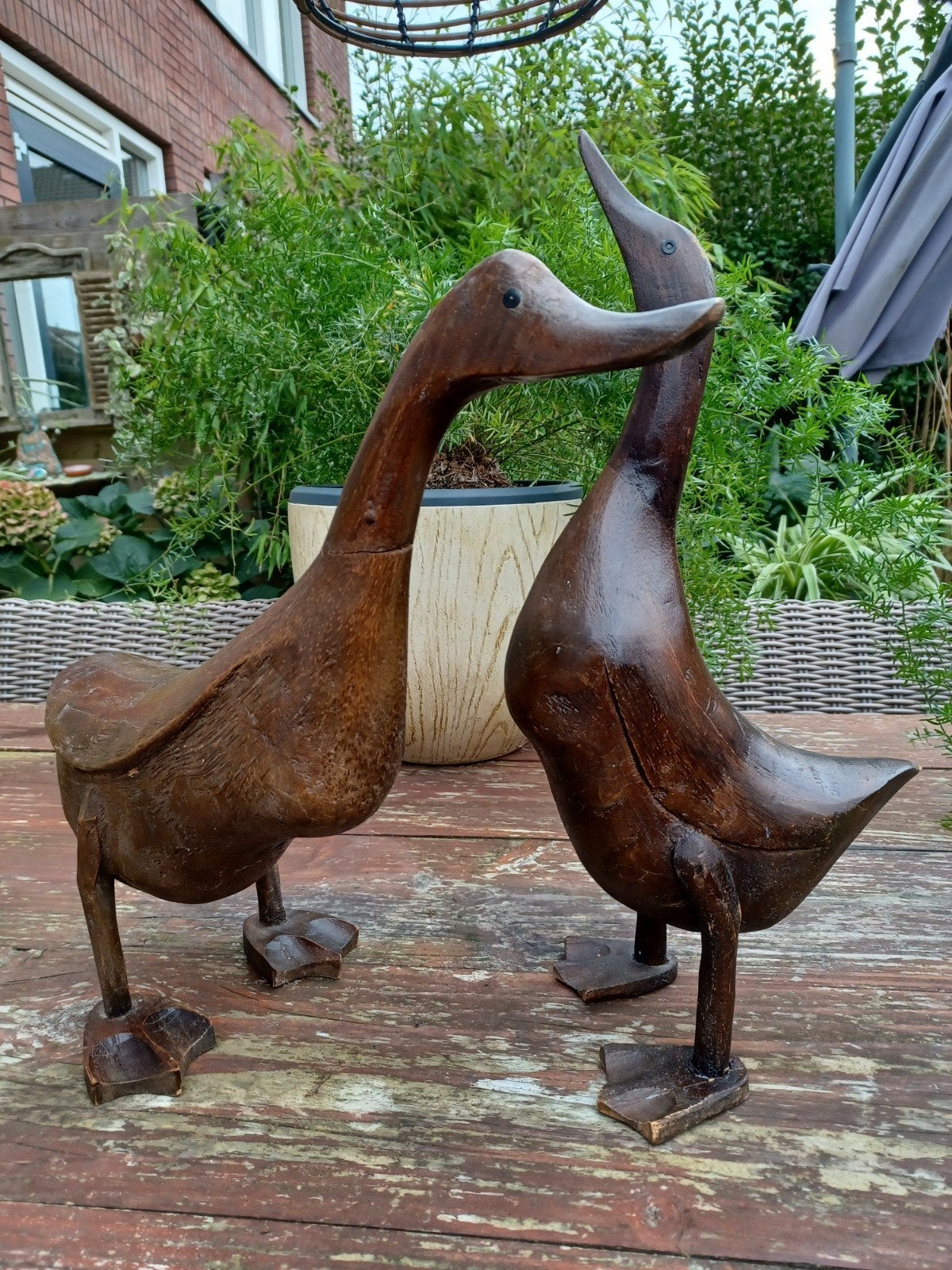 2 oude houten eenden, Ophalen of Verzenden