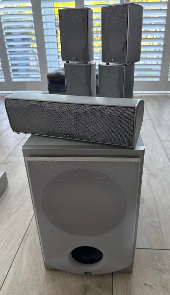 ELAC Surroundset met Subwoofer en Satelliet speakers, Audio, Tv en Foto, Gebruikt, 5.1-systeem, Overige spelers, Ophalen