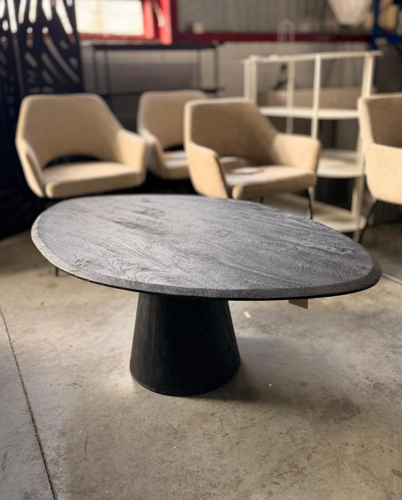 WOOOD salontafel Posture Zwart | Van €349, nu, Huis en Inrichting, Tafels | Salontafels, 50 tot 100 cm, Rond, Nieuw, Woood