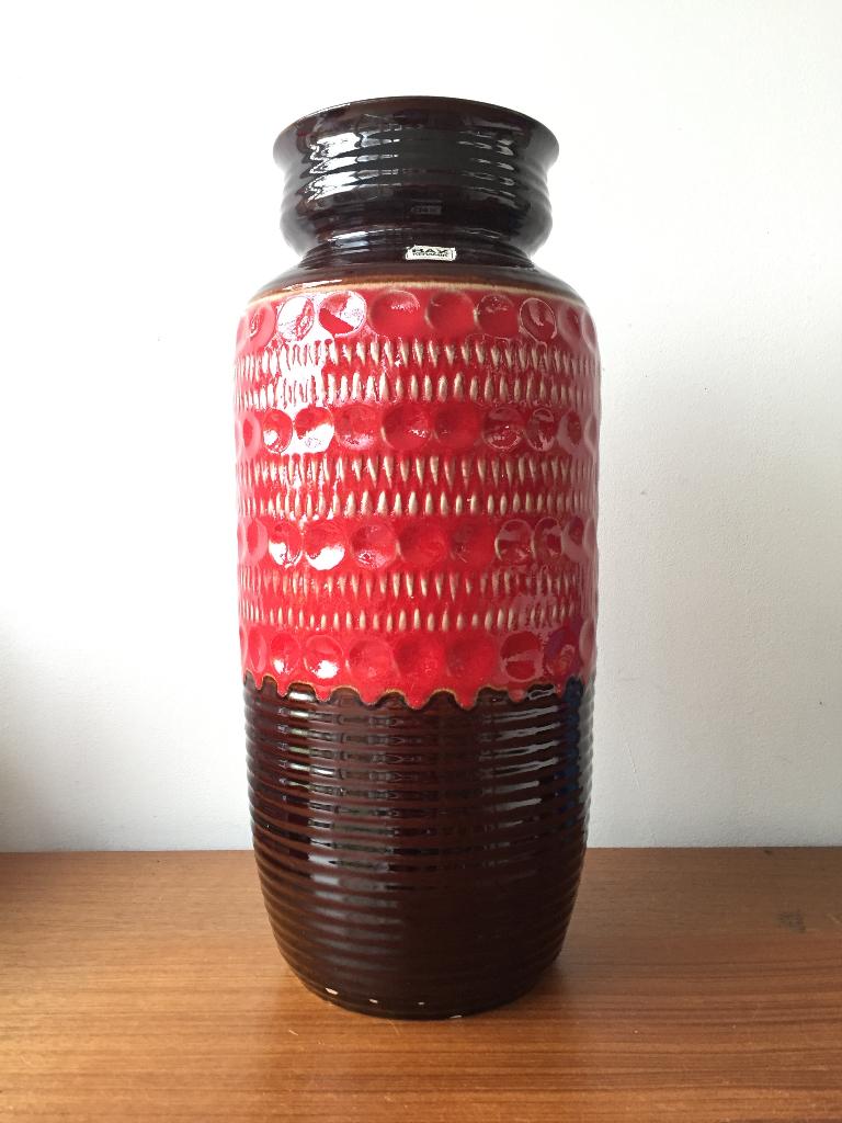 Bay Keramik vaas West Germany Pottery jaren 60 70 vintage, West Germany Pottery, Gebruikt, Aardewerk of Porselein, Ophalen of Verzenden