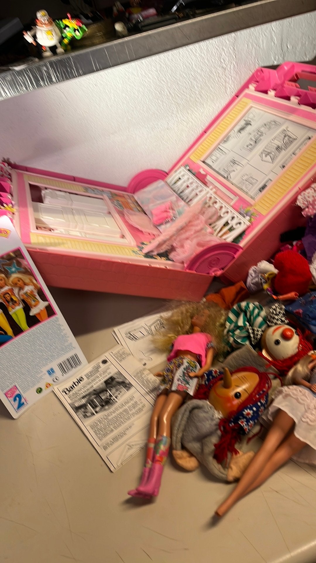 Barbie Lot Fold 'N Fun House Case Clothes Ken Kelly 80s 90s, Ophalen of Verzenden, Zo goed als nieuw, Barbie
