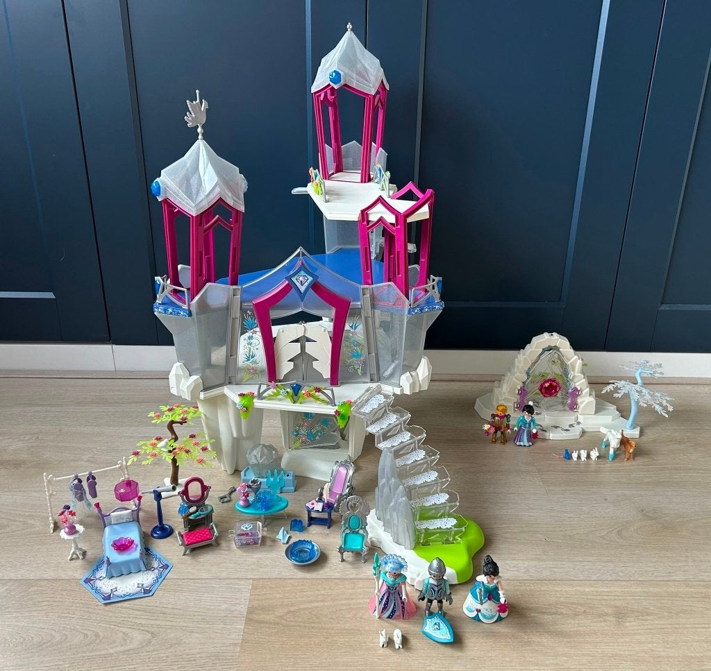 Set Playmobil 9469 en 9471 - Kristallen IJspaleis en Poort, Gebruikt, Complete set, Ophalen of Verzenden, Kasteel/Fort