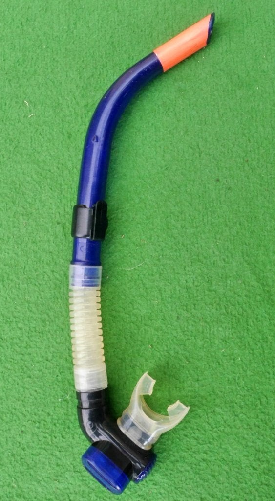 Luxe snorkel, met dubbel waterloosventiel, Watersport en Boten, Snorkelen, Ophalen of Verzenden, Zo goed als nieuw, Snorkel