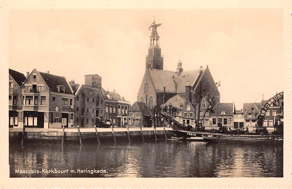 Maassluis Kerkbuurt m. Haringkade, Ophalen of Verzenden, Voor 1920, Gelopen, Zuid-Holland