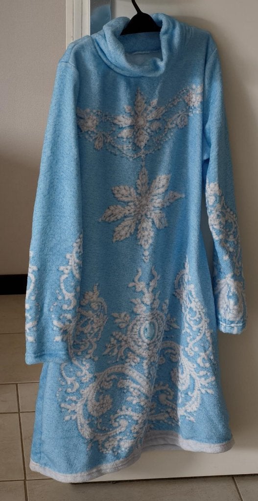Jurk - lichtblauwe, zachte winterjurk/tuniek, Maat 38/40 (M), Blauw, Nieuw, Ophalen of Verzenden