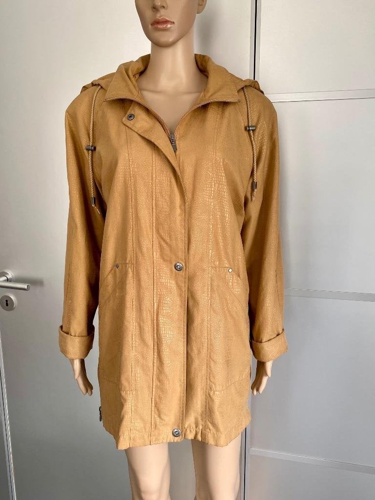 H286 Witteveen maat M/L=38/40/42 parka tussenjas lange jas, Maat 38/40 (M), Beige, Ophalen of Verzenden, Zo goed als nieuw