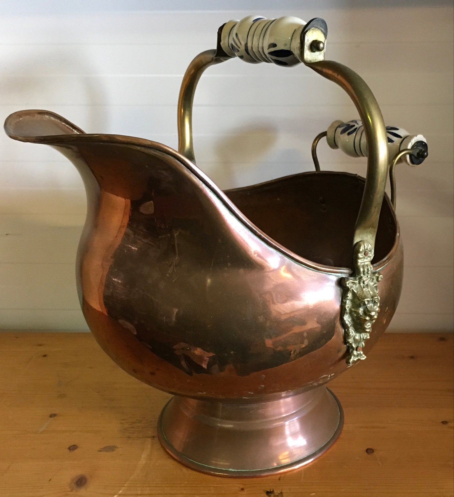 Antieke Koperen Helmkit - 32 cm hoog, 27 cm diameter, Antiek en Kunst, Antiek | Koper en Brons, Ophalen of Verzenden, Koper