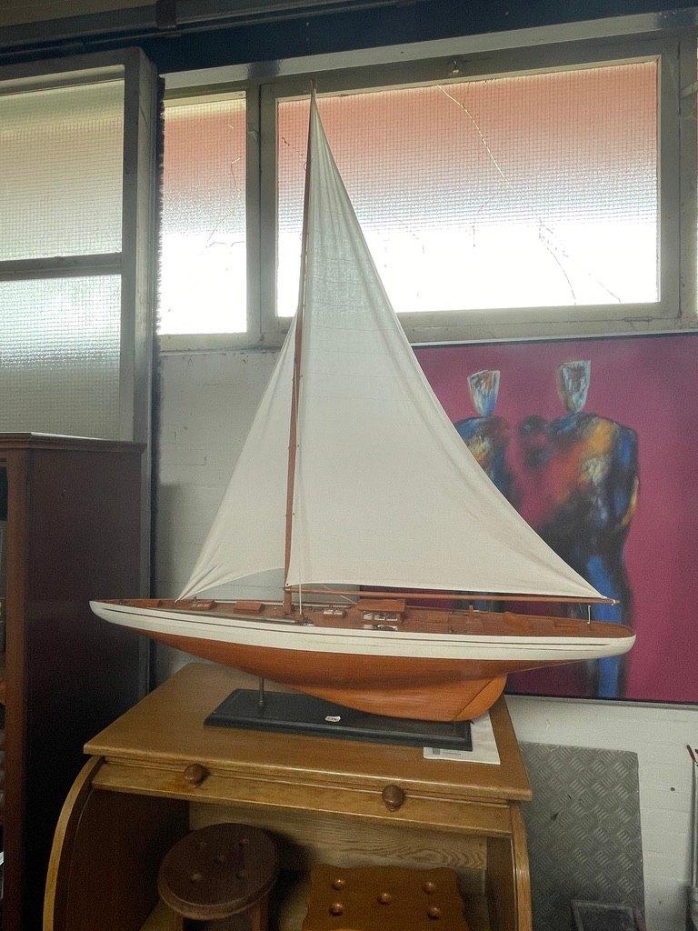 Groot houten zeilschip boot modeljacht XL, 140cm hoog !!!, Ophalen, Zo goed als nieuw