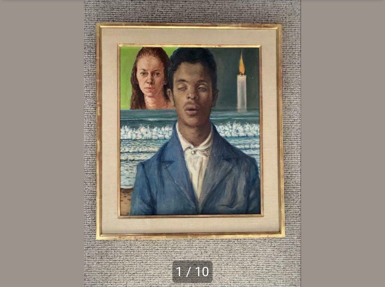 Schilderij Aat Veldhoen Gesingeerd & Gedateerd (1968), Antiek en Kunst, Ophalen, Doek, Portret of Personen, Handgeschilderd