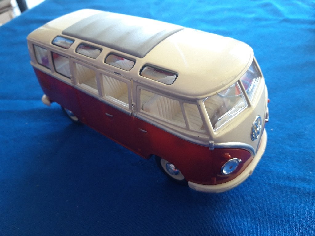 Volkswagen Samba Bus T1 rood/crème 1:24, Ophalen of Verzenden, Zo goed als nieuw, Bus of Vrachtwagen, Overige merken