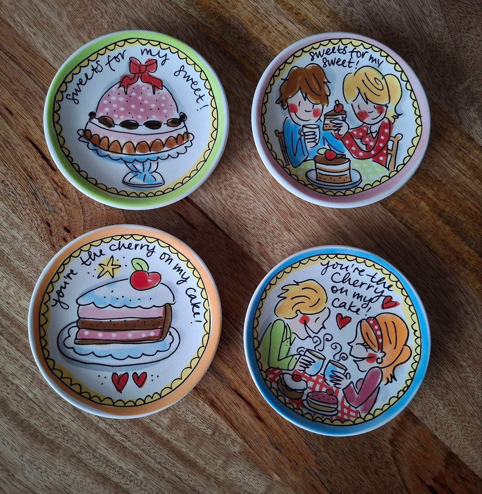 Blond Amsterdam petit four schaaltjes 12 cm - 4 stuks, Huis en Inrichting, Ophalen of Verzenden, Nieuw, Aardewerk, Schaal of Schalen