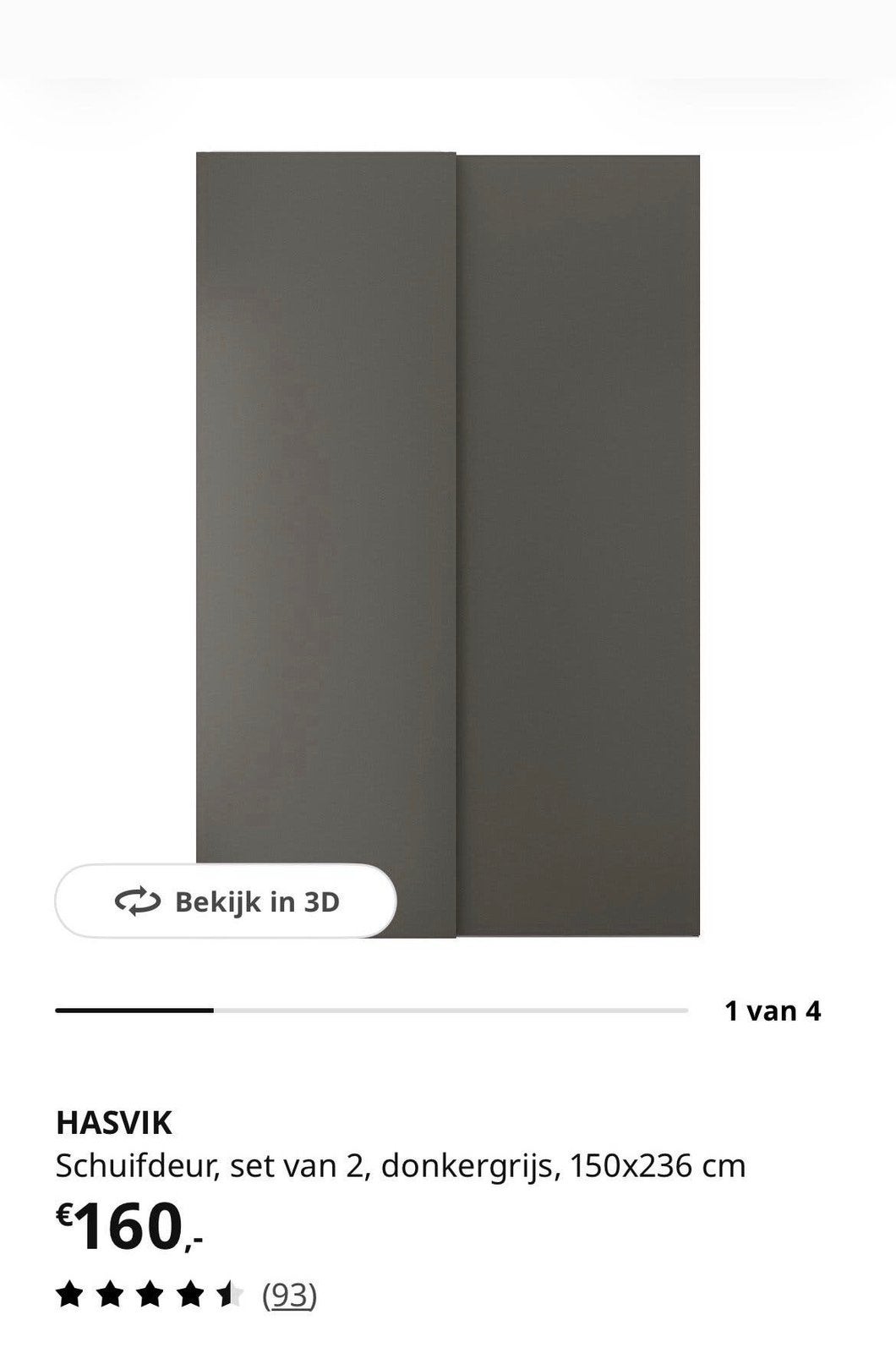 Hasvik schuifdeuren, Ophalen, Zo goed als nieuw, 200 cm of meer