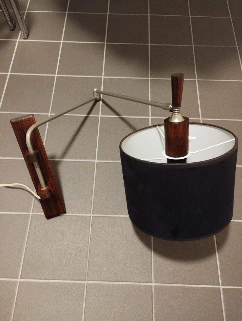 Vintage Deens teakhouten swivel of scone wandlamp, Ophalen of Verzenden, Hout