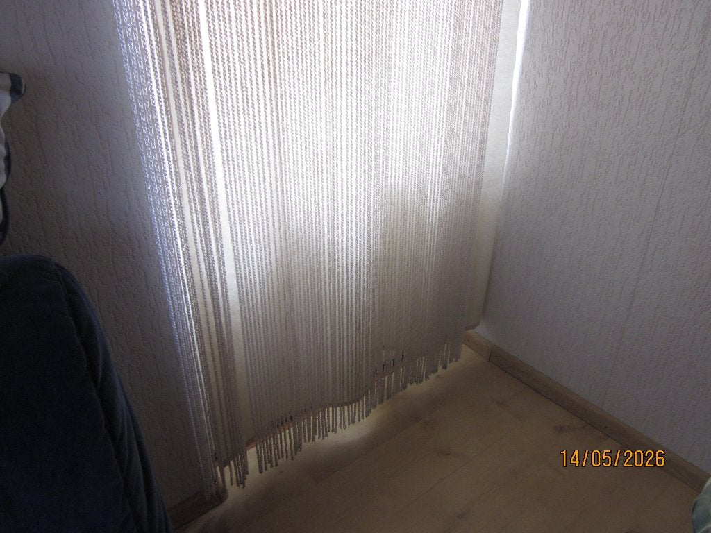 Kralengardijn kunstoff, Ophalen, 90 cm, Wit, Lamellen