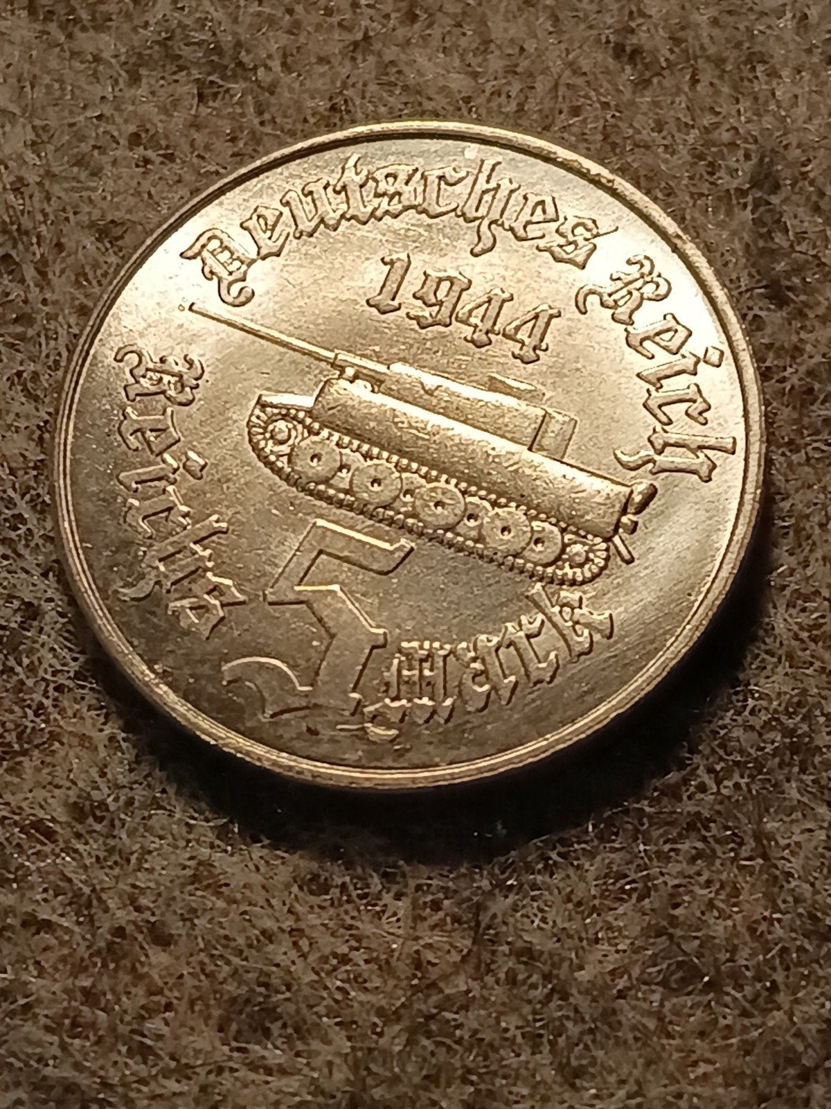 vijf reichsmark Adolf Hitler munt 1944, Postzegels en Munten, Ophalen of Verzenden, Duitsland