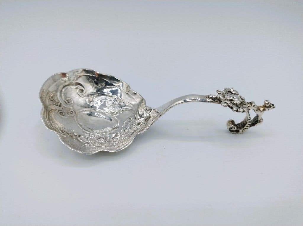 Zilveren roomlepel, E. Elgersma, Leeuwarden, ca. 1740, Verzenden, Zilver