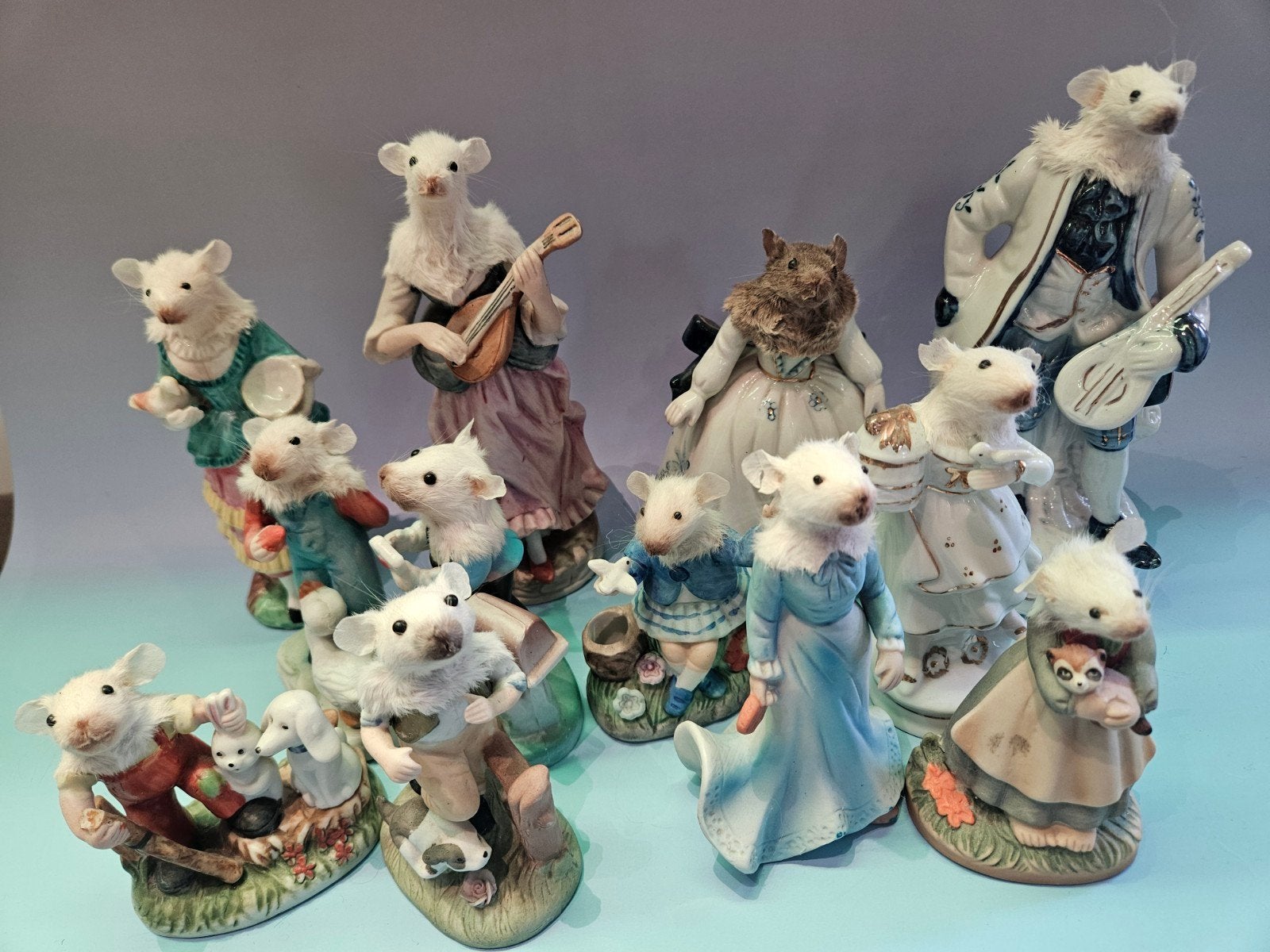 Unieke Taxidermy Muizen Beeldjes - Actie!!, Ophalen of Verzenden, Nieuw, Boerderijdier, Beeldje of Figuurtje