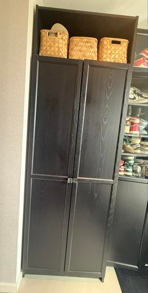 IKEA Billy kast met bovenstuk, 40cm diep, 2 planken, haakjes, Huis en Inrichting, Kasten | Kledingkasten, Gebruikt, 200 cm of meer