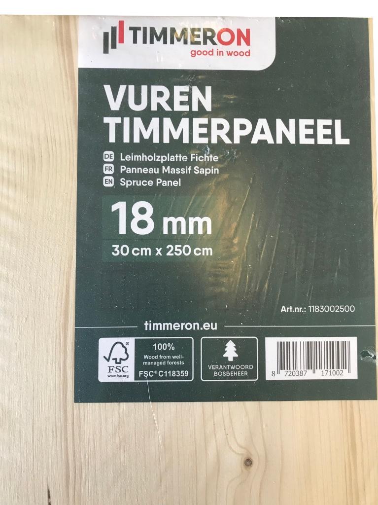 Timmerpaneel Vuren –alle diktes en maten – direct leverbaar, Ophalen of Verzenden, Nieuw, Hout, 20 tot 50 mm